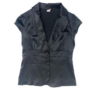 Short Sleeve One Button Blazer Top